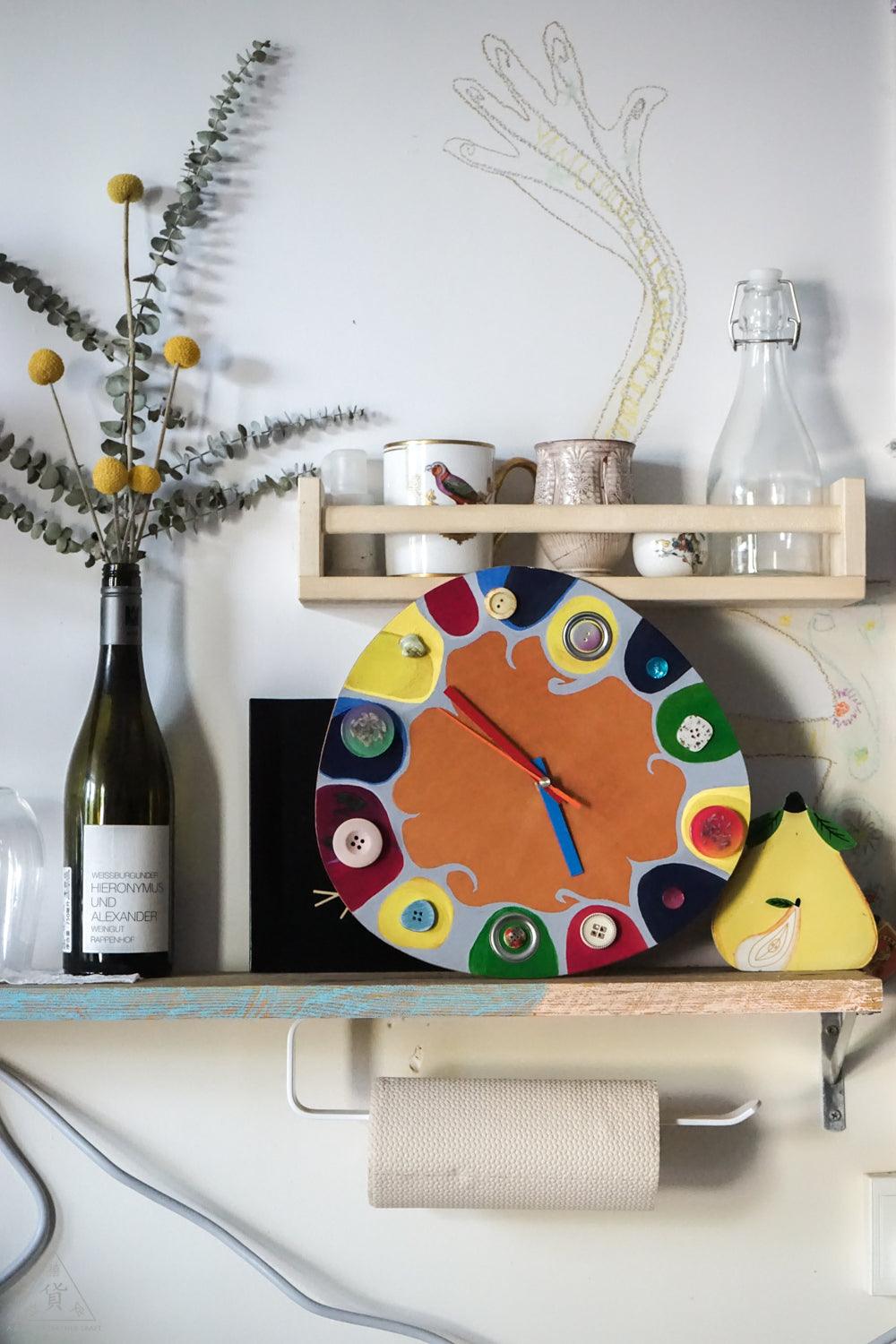 Leather-based Hand-Painted Artistic Clock - AMILO LEATHERCRAFT