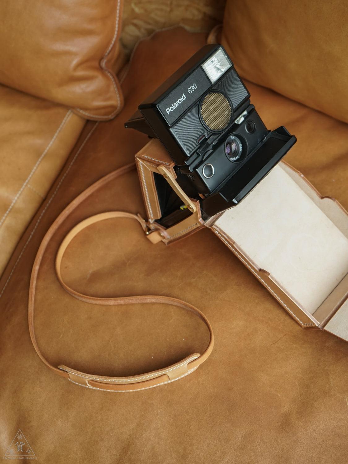 Polaroid SLR680/690 Camera Ever Ready Case made with Leather - AMILO LEATHERCRAFT