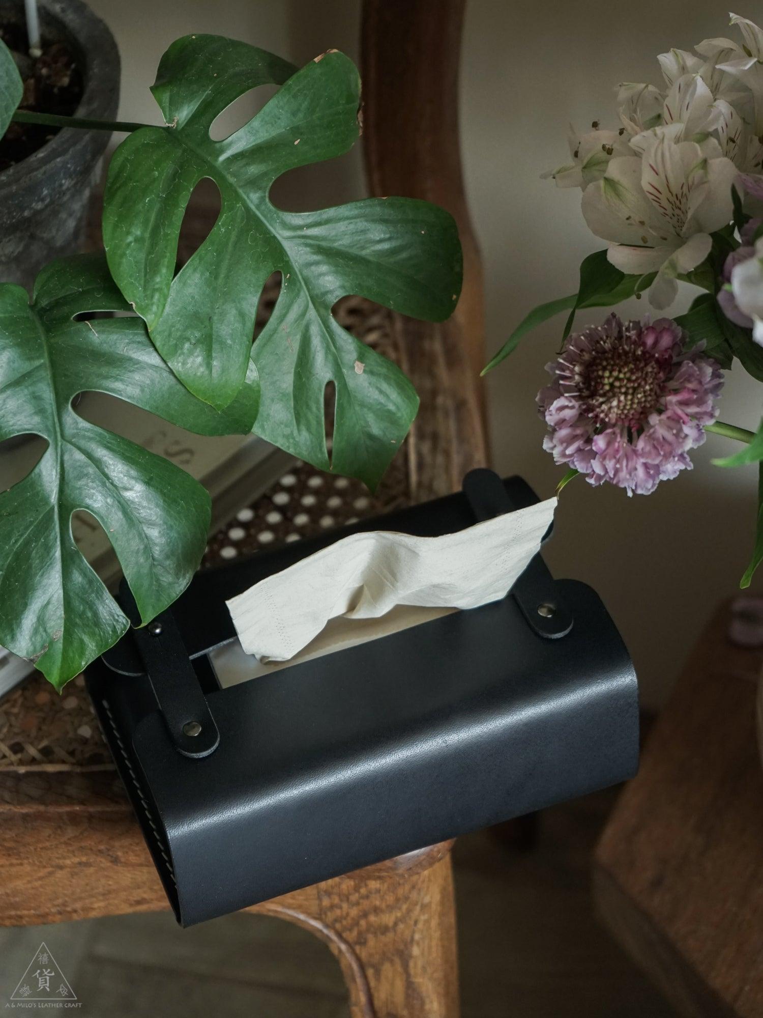 Handcrafted Tissue Box made with Leather - AMILO LEATHERCRAFT