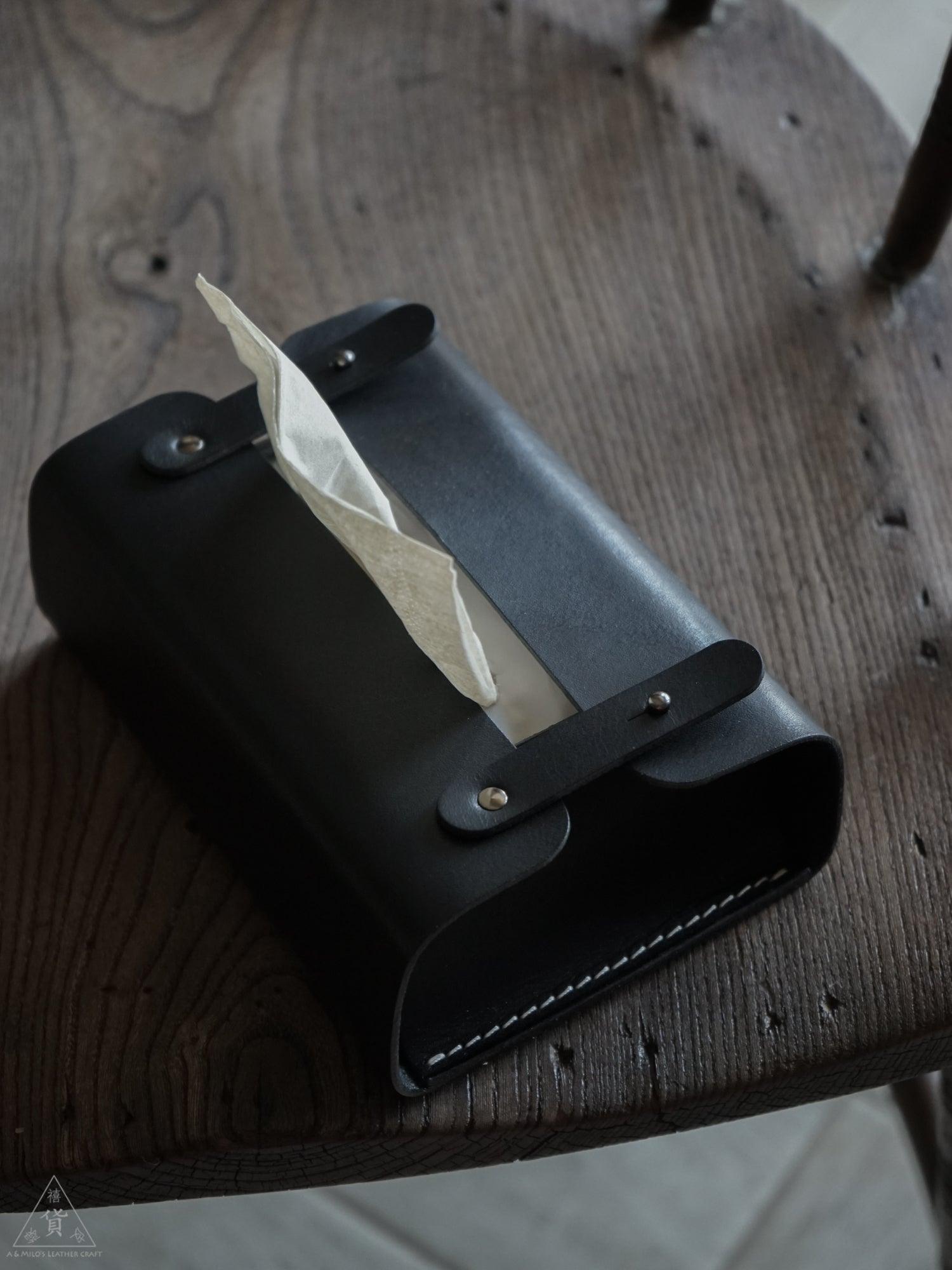 Handcrafted Tissue Box made with Leather - AMILO LEATHERCRAFT