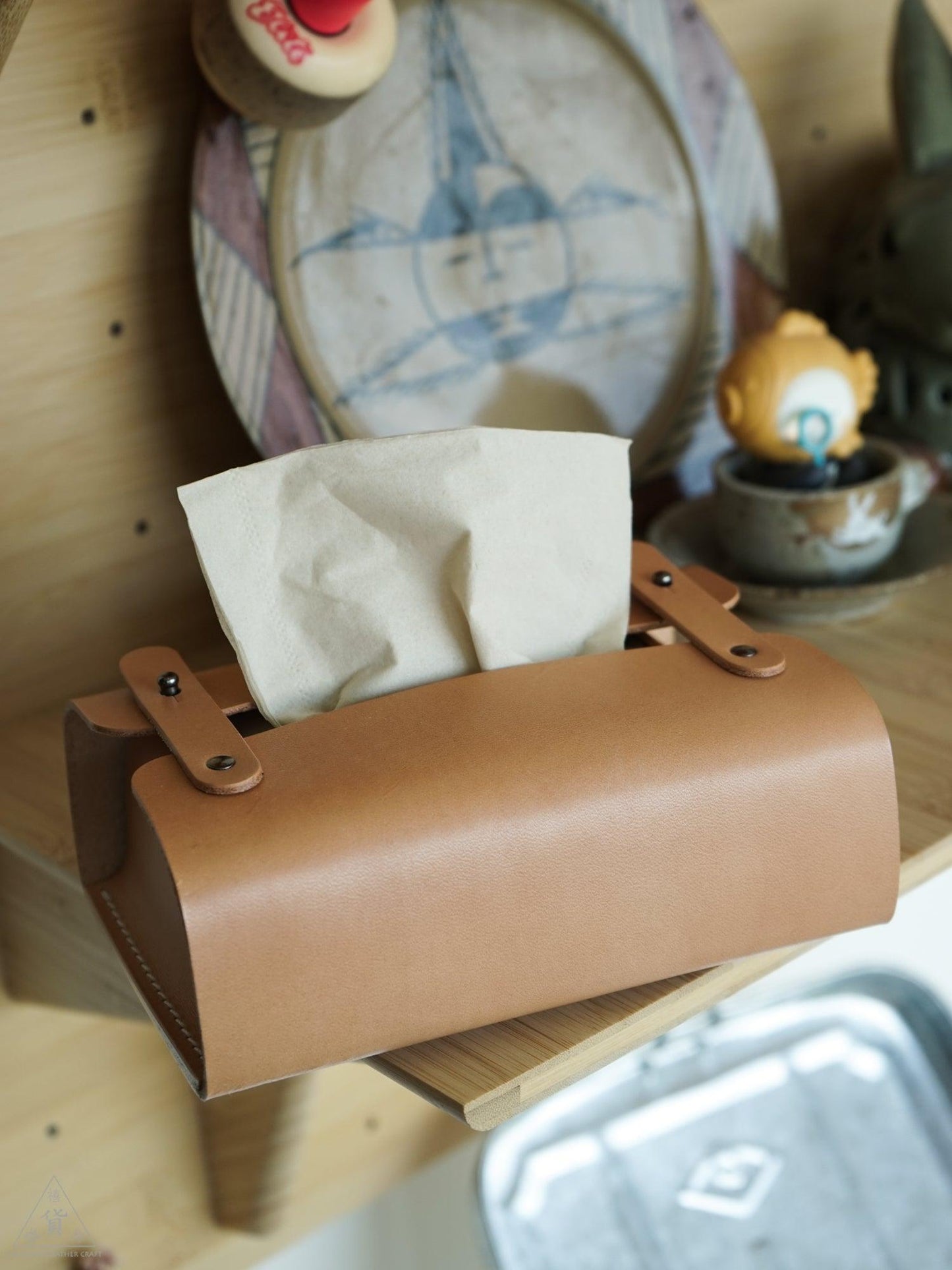 Handcrafted Tissue Box made with Leather - AMILO LEATHERCRAFT