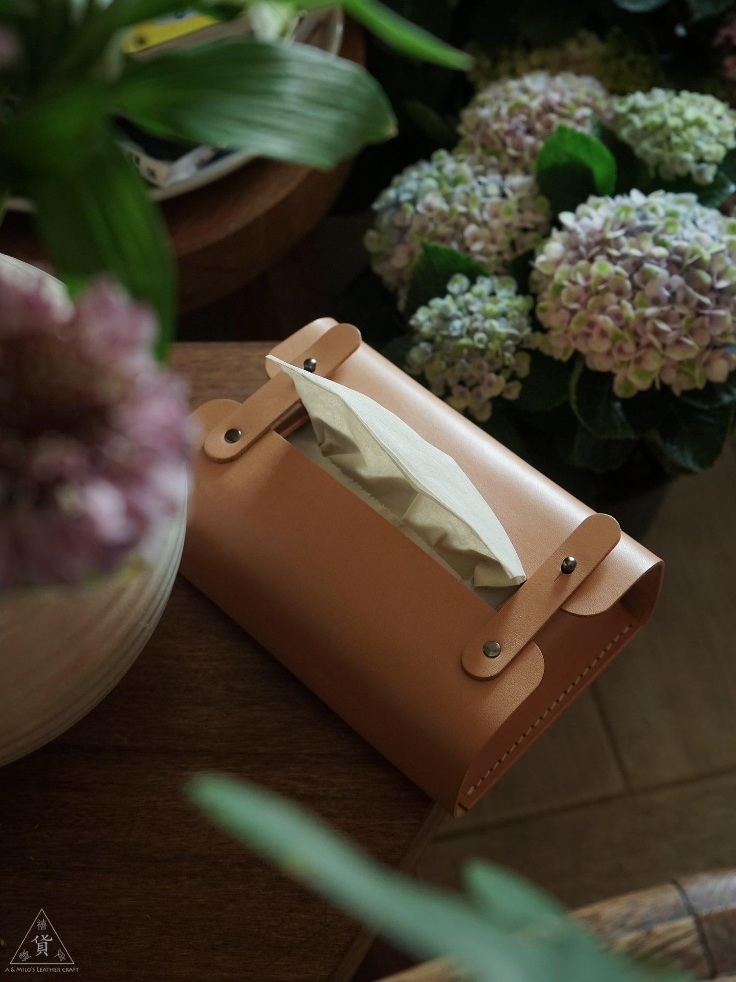 Handcrafted Tissue Box made with Leather - AMILO LEATHERCRAFT