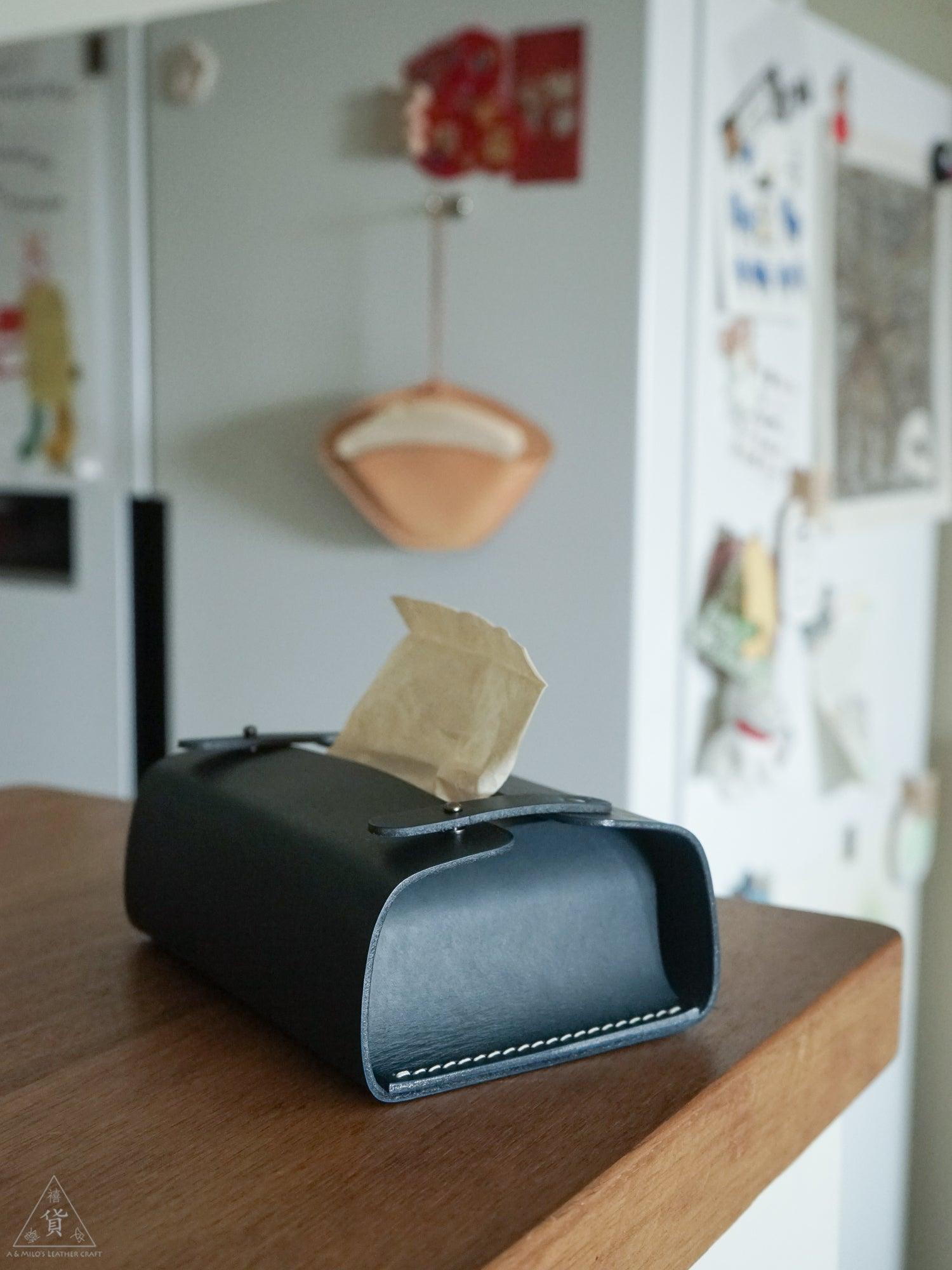 Handcrafted Tissue Box made with Leather - AMILO LEATHERCRAFT