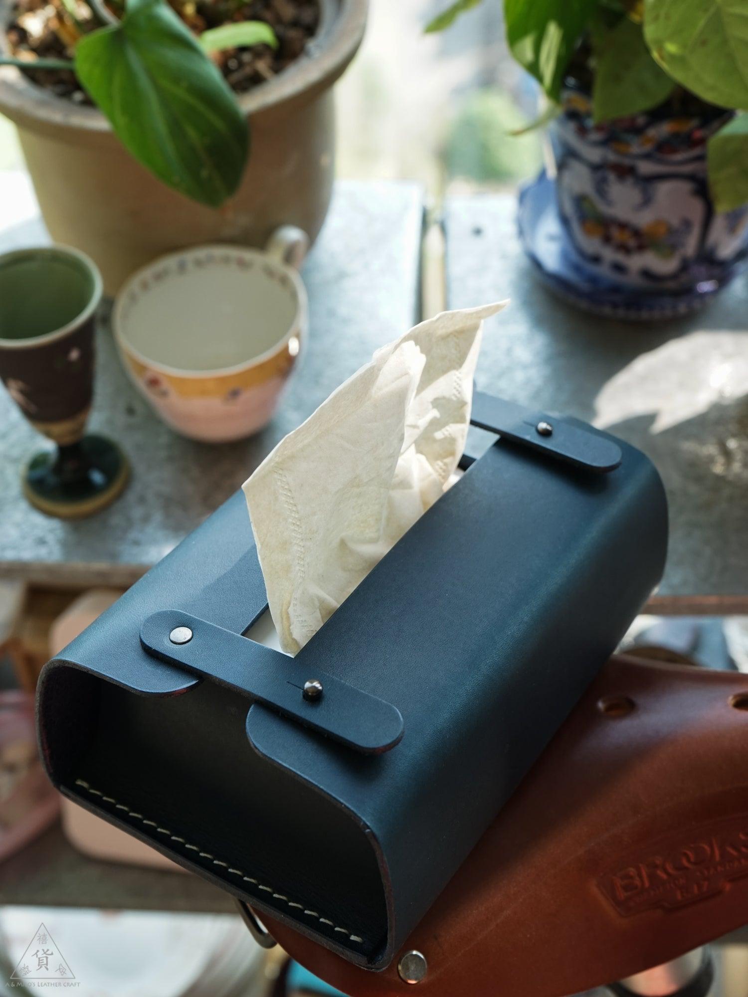 Handcrafted Tissue Box made with Leather - AMILO LEATHERCRAFT